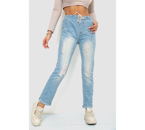 Джинсы женские на резинке, цвет голубой, 244R5006