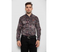 Рубашка мужская с принтом, цвет коричневый, 214R2684