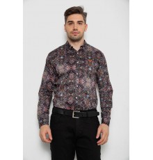 Сорочка чоловіча з принтом, колір коричневий, 214R2684