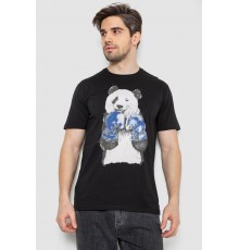 Футболка чоловіча з принтом, колір чорний, 244R5996