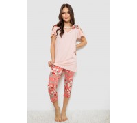 Пижама женская с принтом, цвет персиковый, 243R1602-003