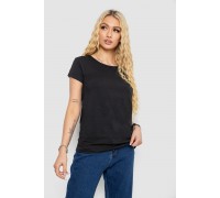 Футболка женская однотонная, цвет черный, 244R2206