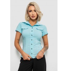 Сорочка жіноча однотонна, колір блакитний, 230R068-1