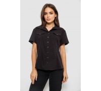 Рубашка женская однотонная, цвет черный, 230R068-1