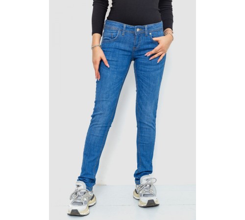 Джинси жіночі однотонні, колір синій, 4R014