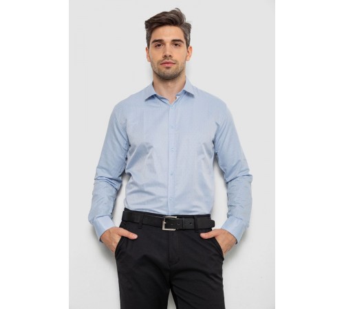 Сорочка чоловіча з довгим рукавом, колір блакитний, 214R836