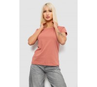 Футболка жіноча однотонна, колір пудровий, 244R2806