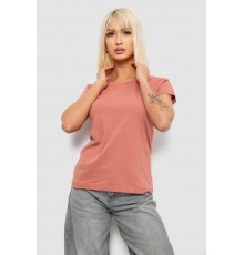 Футболка женская однотонная, цвет пудровый, 244R2806
