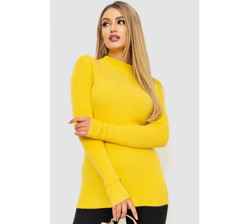 Кофта жіноча однотонна базова, колір жовтий, 244R2032