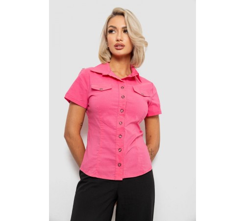 Рубашка женская однотонная, цвет розовый, 230R068-11