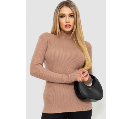 Кофта жіноча однотонна базова, колір темно-бежевий, 244R2032