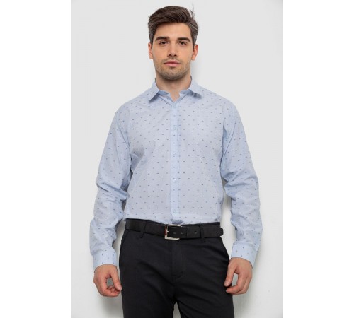 Сорочка чоловіча з принтом, колір блакитний, 214R813
