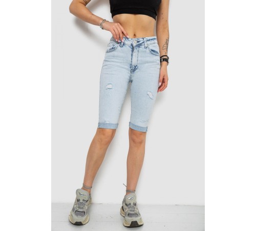 Капрі джинсові жіночі, колір блакитний, 182R1692