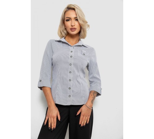 Сорочка класична в смужку, колір сіро-білий, 230R645-1