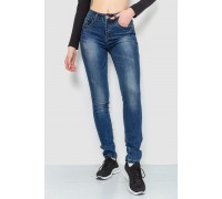 Джинси жіночі з потертостями, колір синій, 244R221