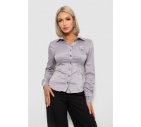 Рубашка классическая в полоску, цвет серый, 230R644-2