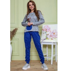 Жіночий костюм штани + кофта, сіро-синього кольору, 172R1211-2
