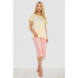 Пижама женская с принтом, цвет желтый, 243R7075