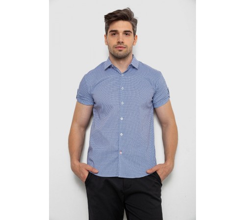 Сорочка чоловіча з принтом, колір синій, 214R843