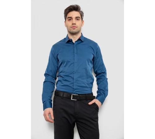 Сорочка чоловіча однотонна, колір синій, 186R6917