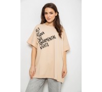 Футболка женская с принтом, цвет светло-бежевый, 244R4001