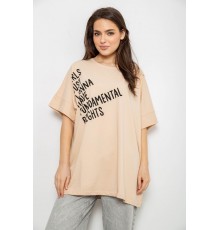 Футболка женская с принтом, цвет светло-бежевый, 244R4001