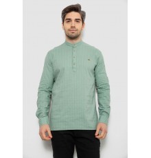 Рубашка мужская однотонная с принтом, цвет оливковый, 186R2077