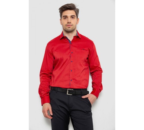 Сорочка чоловіча з принтом, колір червоний, 214R7173