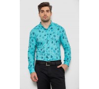 Сорочка чоловіча з принтом, колір бірюзовий, 214R812