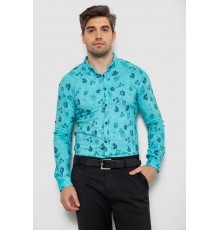 Сорочка чоловіча з принтом, колір бірюзовий, 214R812