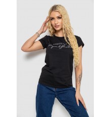 Футболка женская с принтом, цвет черный, 244R2208-1