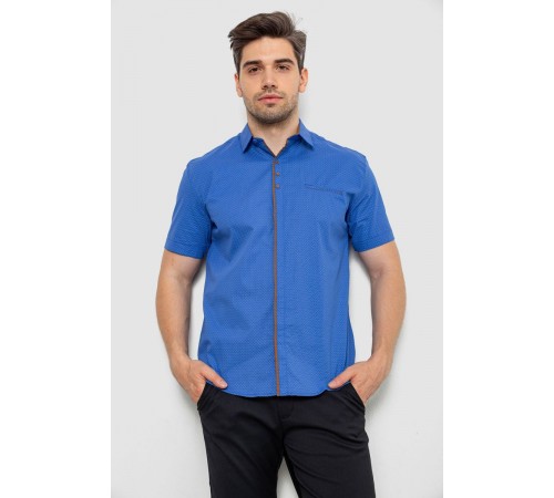 Рубашка мужская с принтом, цвет электрик, 214R7028