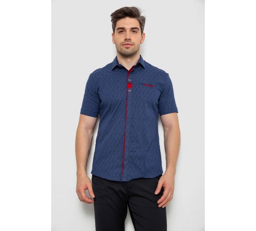 Сорочка чоловіча з принтом, колір синій, 214R7018