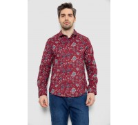 Рубашка мужская с принтом, цвет бордовый, 186R2017