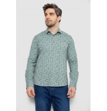 Рубашка мужская однотонная с принтом, цвет оливковый, 186R2115