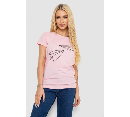 Футболка женская с принтом, цвет розовый, 244R2217