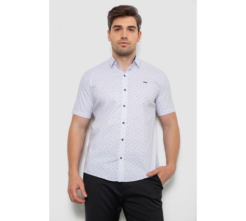 Сорочка чоловіча з принтом, колір білий, 214R7340