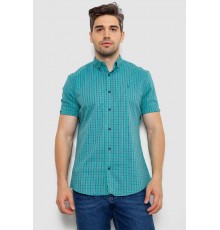 Сорочка чоловіча в клітку, колір бірюзовий, 214R2445