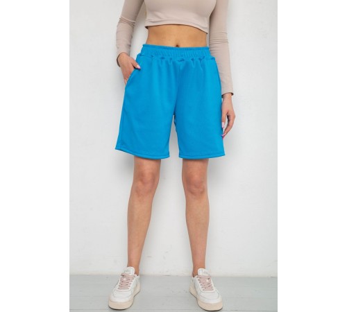 Шорти жіночі в рубчик, колір темно-блакитний, 238R110