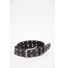 Чорний чоловічий ремінь, з еко-шкіри, 196R4012