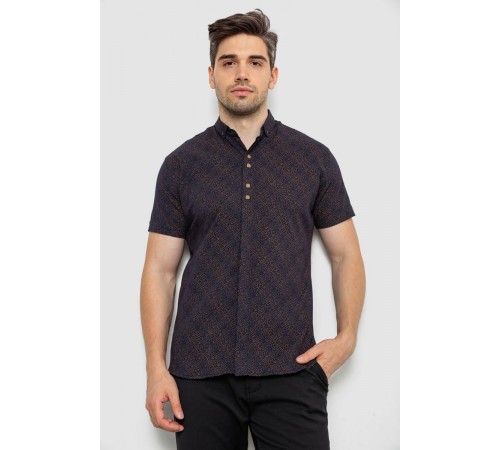 Сорочка чоловіча з принтом 214RK16072, колір Синій