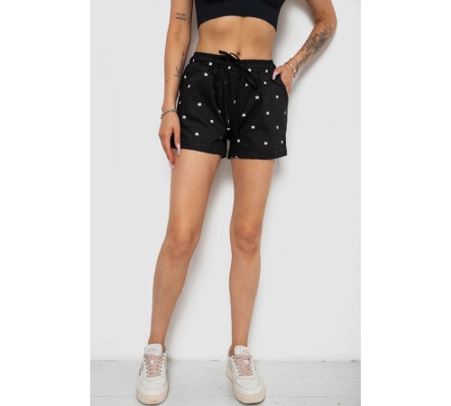 Шорти жіночі з принтом, колір чорний, 238R7164-1