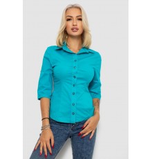 Сорочка жіноча однотонна, колір бірюзовий, 230R068-4