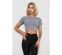 Футболка - топ женская в рубчик, цвет серый, 238R58210