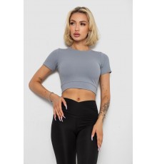 Футболка - топ женская в рубчик, цвет серый, 238R58210