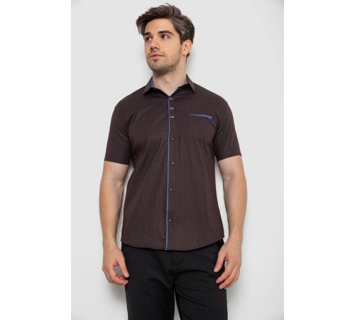 Сорочка чоловіча з принтом, колір коричневий, 214R7016