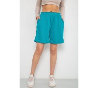 Шорты женские в рубчик, цвет темно-бирюзовый, 238R110