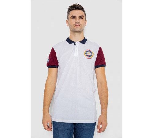 Поло чоловіче з принтом, колір білий, 247R317