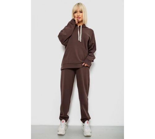 Спортивний костюм жіночий однотонний, колір шоколадний, 244R1070AG