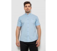 Рубашка мужская однотонная, цвет голубой, 214R7346